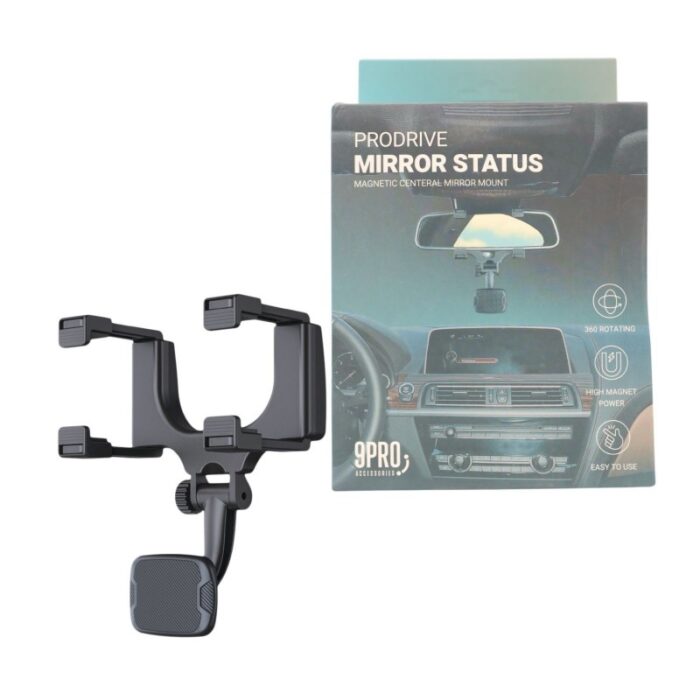 ⁦9PRO ProDrive Mirror Status-حماله هاتف مع الرأس مغناطيسي يتم تثبيتها في المرآه الامامية⁩ - الصورة ⁦2⁩