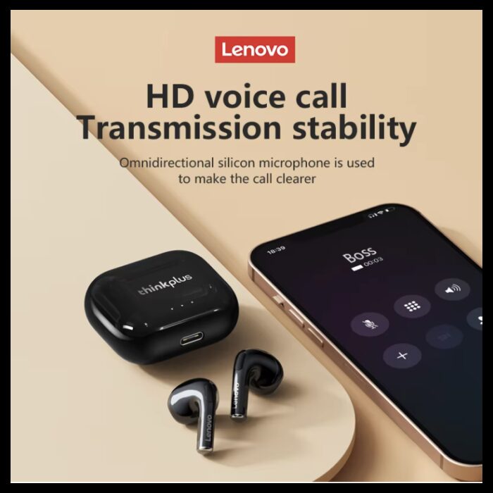 ⁦ايربود lenovo Thinkplus  لينوفو لون أسود LP40⁩ - الصورة ⁦2⁩