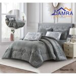 طقم لحاف شتوي (4 قطع) بالحجم المفرد ونص موديل شارم Sharm-04 لون رمادي