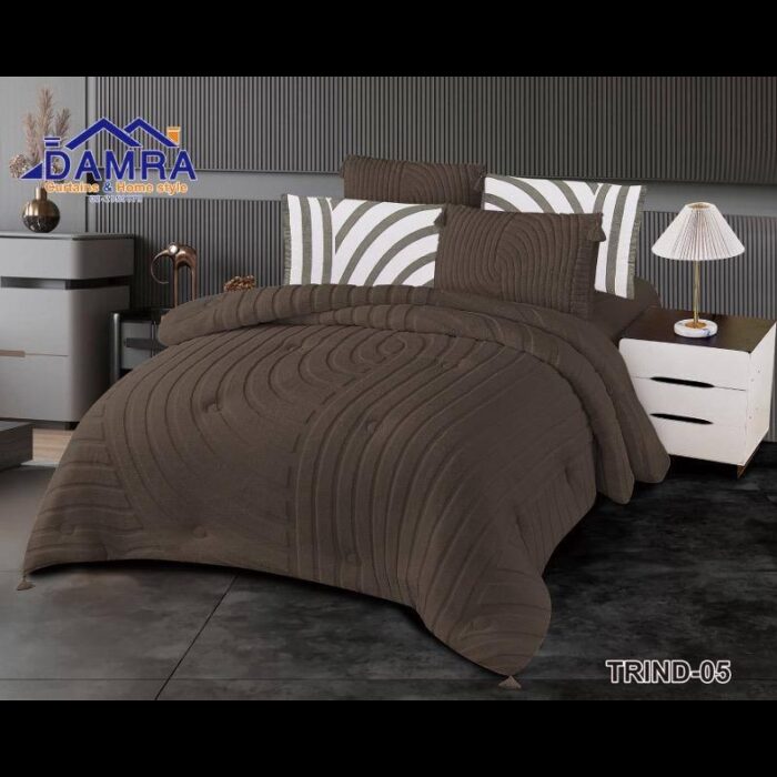 1033753404_67dc732282c91 طقم لحاف شتوي (4 قطع) بالحجم المفرد ونص موديل تريند Trind-05 لون بني - الصورة 1