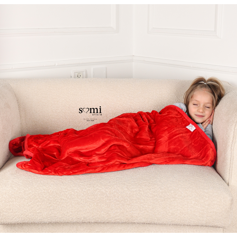 ⁦حرام فرو للأطفال حجم 96×110 سم لون أحمر⁩ - الصورة ⁦1⁩