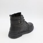 ⁦بسطار جلد ساق طويل للرجال لون أسود⁩ - الصورة ⁦4⁩