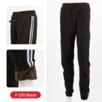 بنطلون رياضي مبطن فرو  للنساء لون أسود