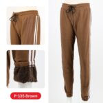 بنطلون رياضي مبطن فرو  للنساء لون بني