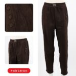 بنطلون بوي فريند كورد روي للنساء لون بني غامق