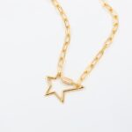 ⁦سلسال ذهبي بتصميم جنزير مع نجمة⁩ - الصورة ⁦3⁩