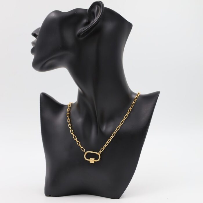 1033753699_67dc7542f2c9d سلسال ذهبي بتصميم جنزير وبيضاوي - الصورة 1