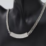 ⁦سلسال فضي بتصميم جنزير وزركون أبيض⁩ - الصورة ⁦2⁩