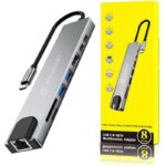 ⁦موزع ب 8 منافذ multi function hub type c jack 8 in 1⁩ - الصورة ⁦4⁩