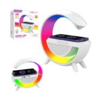 colorful light wireless speaker 4 in 1kakusiga سماعة سبيكر مضيئة مع قاعدة شحن لاسلكي سريعة للجوال ماركة