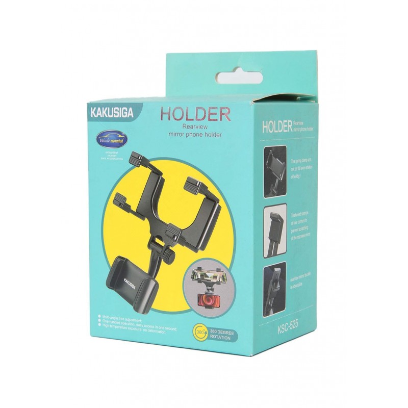 ⁦علاقة جوال تثبت على مرآة السيارة توفر تحكم كامل بوضعية الهاتف 360 درجة ماركة KAKUSIGA KSC-525⁩ - الصورة ⁦1⁩