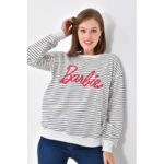 بلوزة خريفية مخططة لون أسود