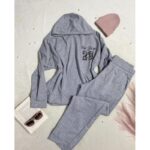 طقم خريفي قطعتين لون رمادي