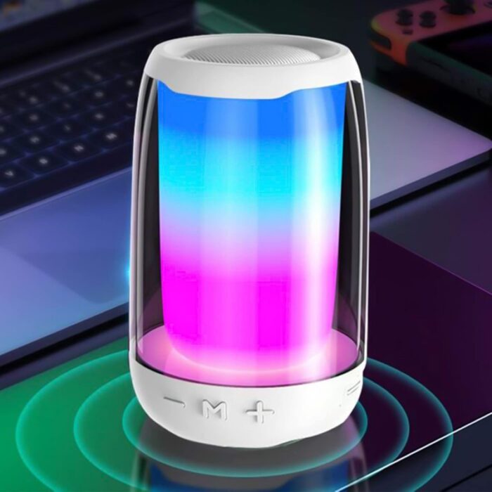 ⁦مكبرات بلوتوث لا سلكية بإضاءة led rgb المميز مع 11 وضع اضاءة وصوت ستيريو وبطاقة tf⁩ - الصورة ⁦5⁩