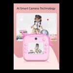 كاميرا أطفال طابعه بتصميم يونيكورن لون زهري