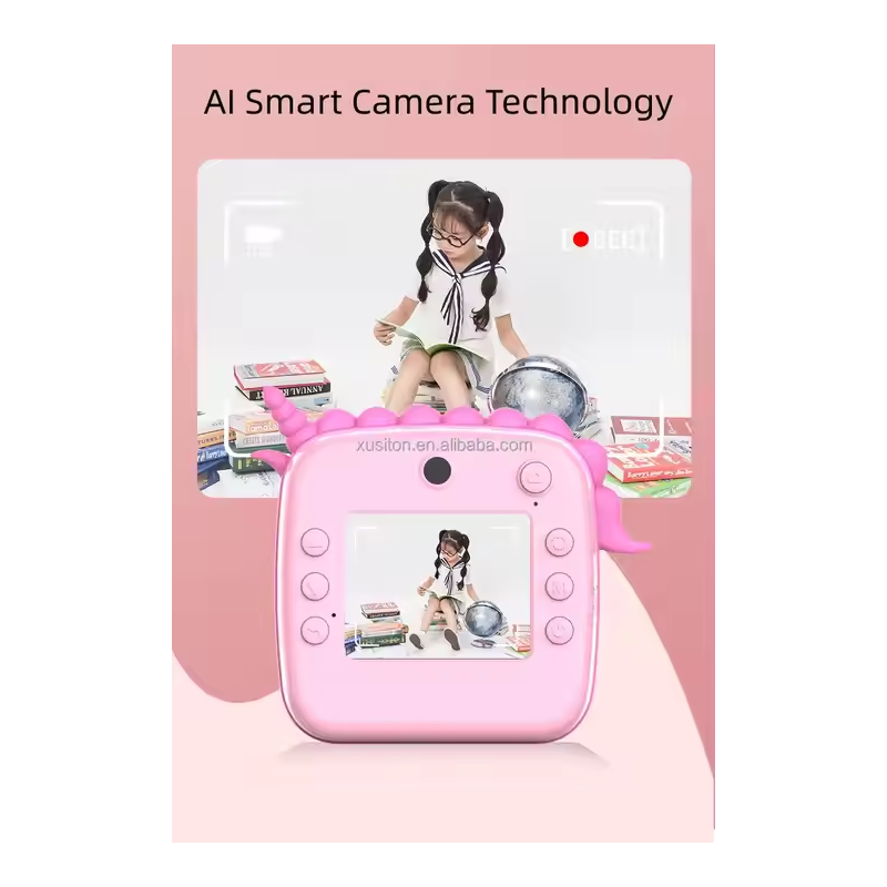 ⁦كاميرا أطفال طابعه بتصميم يونيكورن لون زهري⁩ - الصورة ⁦1⁩