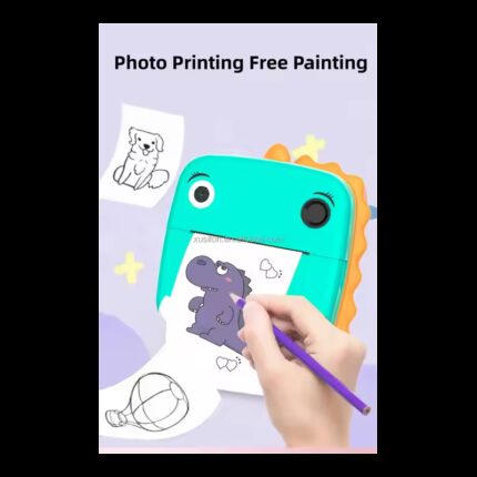 كاميرا أطفال طابفعة بتصميم كرتون لون اخضر