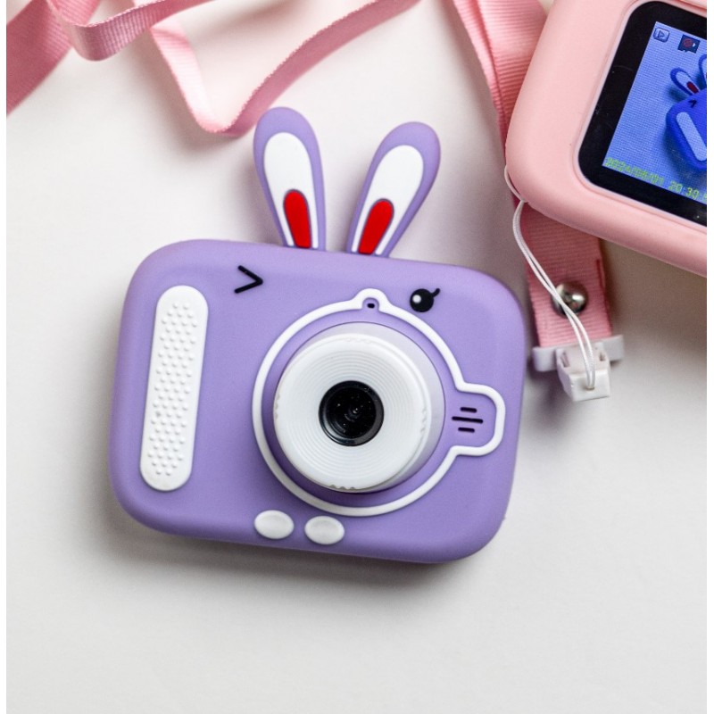 ⁦كاميرا أطفال بتصميم أرنب لون بنفسجي⁩ - الصورة ⁦1⁩