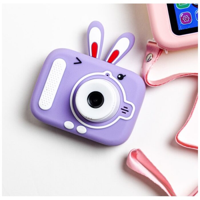 ⁦كاميرا أطفال بتصميم أرنب لون بنفسجي⁩ - الصورة ⁦5⁩
