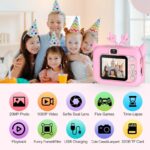 ⁦كاميرا أطفال بتصميم غزال لون أصفر وزهري⁩ - الصورة ⁦2⁩