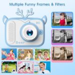 ⁦كاميرا أطفال بتصميم غزال لون أصفر وزهري⁩ - الصورة ⁦4⁩