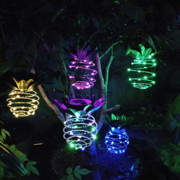 ⁦انارة طاقة شمسية شكل اناناس عدد 2⁩ - الصورة ⁦3⁩