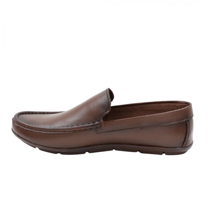 ⁦حذاء جلد طبيعي للرجال لون بني⁩ - الصورة ⁦5⁩