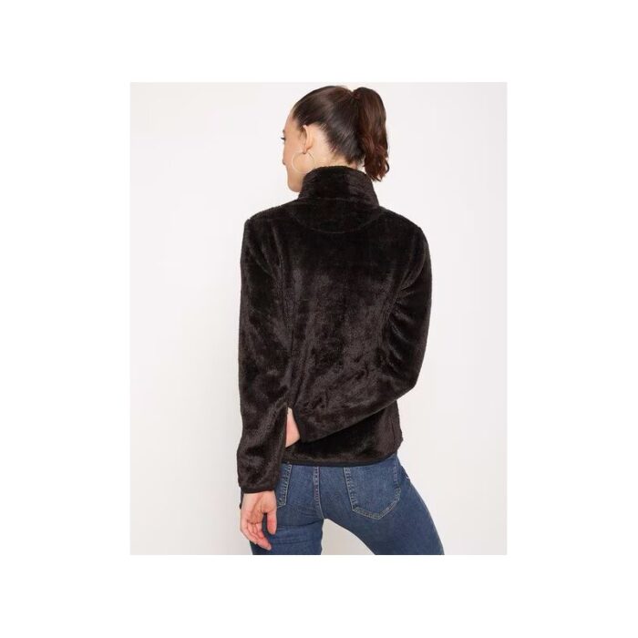 ⁦جكيت محير فليز مبطن فرو للبنات لون أسود⁩ - الصورة ⁦2⁩