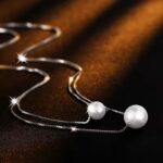 سلسال فضي طبقتين مع لولو عيار 925