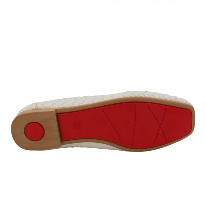 ⁦حذاء زحاف جلد للنساء لون أبيض⁩ - الصورة ⁦3⁩