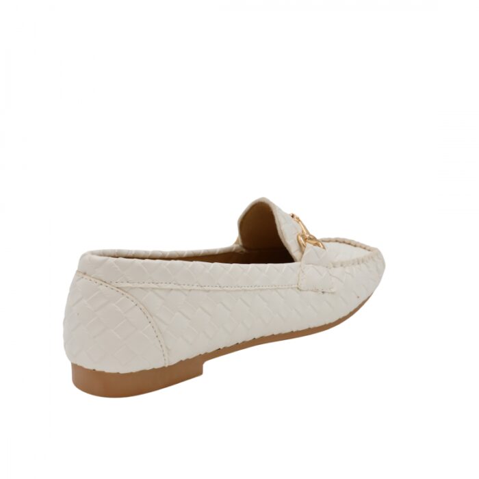 ⁦حذاء زحاف جلد للنساء لون أبيض⁩ - الصورة ⁦7⁩