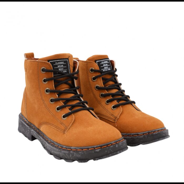 ⁦حذاء  شمواه ساق طويل بسحاب جانبي للنساء لون عسلي⁩ - الصورة ⁦2⁩