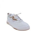 ⁦حذاء فاشن جلد للرجال لون أبيض وكاكي⁩ - الصورة ⁦2⁩