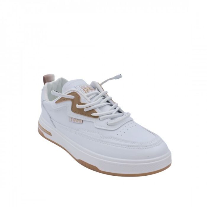 ⁦حذاء فاشن جلد للرجال لون أبيض وكاكي⁩ - الصورة ⁦2⁩