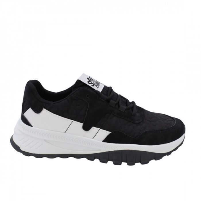 ⁦حذاء فاشن سبورت برباط للرجال لون أسود ونعل أبيض⁩ - الصورة ⁦4⁩