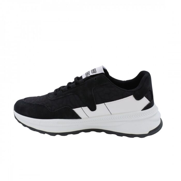 ⁦حذاء فاشن سبورت برباط للرجال لون أسود ونعل أبيض⁩ - الصورة ⁦6⁩