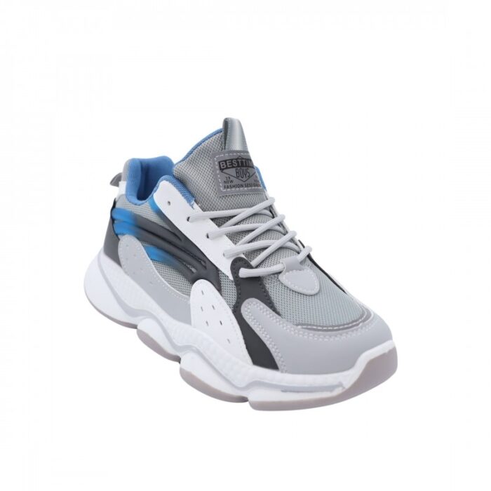 ⁦حذاء فاشن سبورت للرجال لون رمادي ونعل أبيض⁩ - الصورة ⁦2⁩