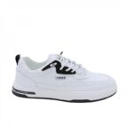 ⁦حذاء فاشن ابيض واسود مع رباط وهمي للرجال⁩ - الصورة ⁦3⁩