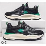 حذاء فاشن سبورت برباط للرجال لون أسود ورمادي