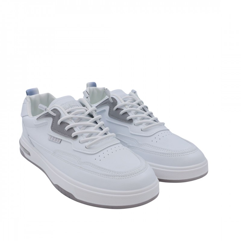⁦حذاء فاشن سبورت برباط للرجال لون أبيض ورمادي⁩ - الصورة ⁦1⁩