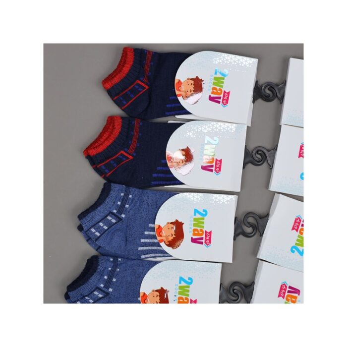 ⁦جوارب ولادي قصيرة الطول بتصميم نقشات (12 زوج) للاطفال بألوان متعددة⁩ - الصورة ⁦4⁩