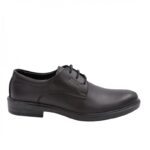 ⁦حذاء جلد طبيعي برباط للرجال لون أسود⁩ - الصورة ⁦3⁩