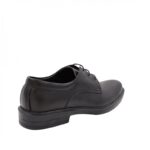 ⁦حذاء جلد طبيعي برباط للرجال لون أسود⁩ - الصورة ⁦4⁩