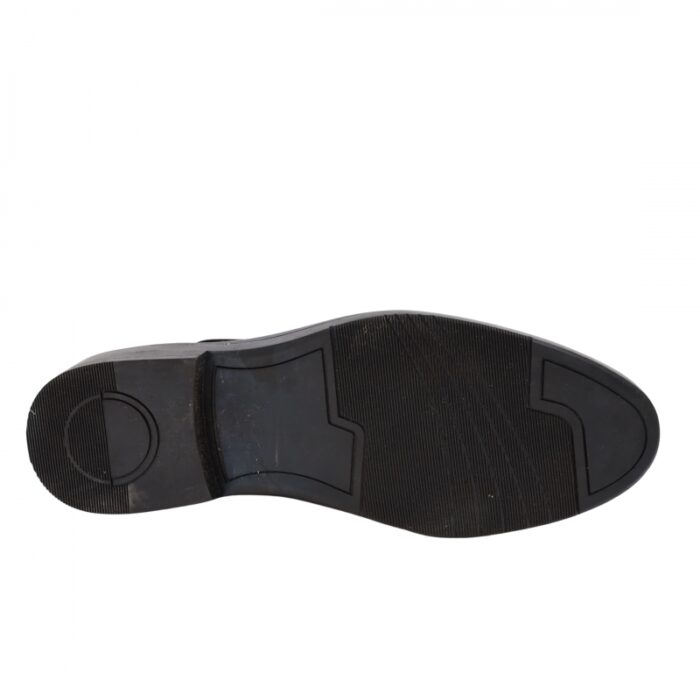 ⁦حذاء جلد طبيعي برباط للرجال لون أسود⁩ - الصورة ⁦6⁩