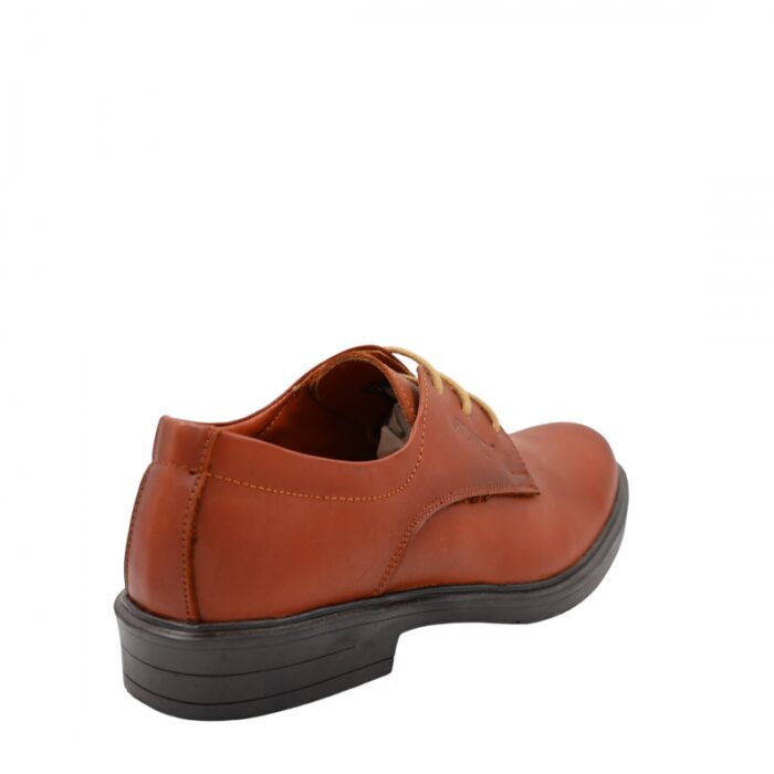 ⁦حذاء جلد طبيعي برباط للرجال لون عسلي⁩ - الصورة ⁦2⁩