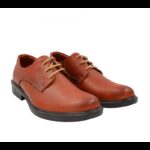 ⁦حذاء جلد طبيعي برباط للرجال لون عسلي⁩ - الصورة ⁦5⁩