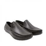 حذاء جلد طبيعي كاجوال للرجال لون أسود