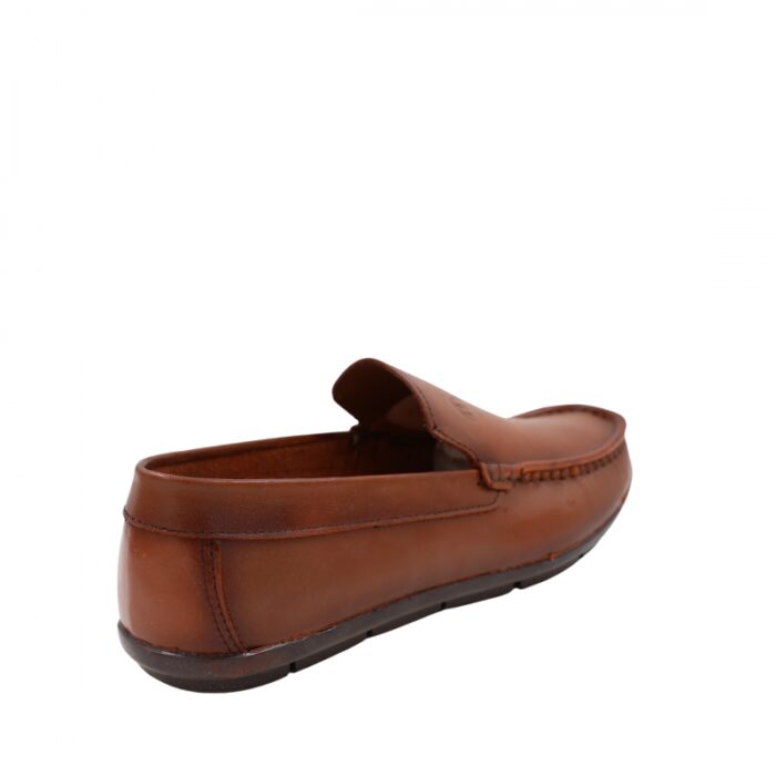 ⁦حذاء جلد طبيعي كاجوال للرجال لون عسلي⁩ - الصورة ⁦4⁩