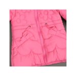 ⁦سترة شتوية مبطنة فرو مع طاقية للأطفال لون زهري⁩ - الصورة ⁦3⁩