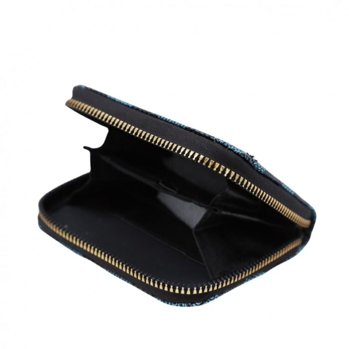 ⁦جزدان ستاتي حقيبة ستاتية سحاب واحد من الستانلس ستيل- مناسب لوضع بطاقات العمل والنقود-  لون أزرق⁩ - الصورة ⁦3⁩